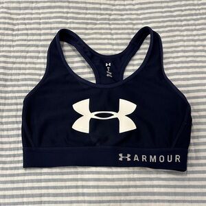 Under Armour Navy and White Sports Bra